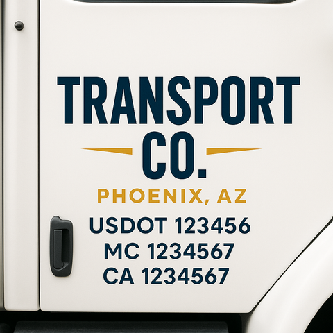 Custom Truck Door Lettering Sign Decal Sticker For Trucking, Businesses with City, State and USDOT, MC, GVW Truck Sign (2-Pack)