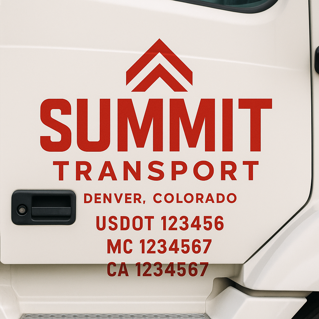 Custom Truck Door Lettering Sign Decal Sticker For Trucking, Businesses with City, State and USDOT, MC, GVW Truck Sign (2-Pack)