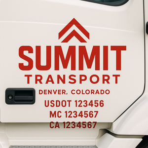 Custom Truck Door Lettering Sign Decal Sticker For Trucking, Businesses with City, State and USDOT, MC, GVW Truck Sign (2-Pack)