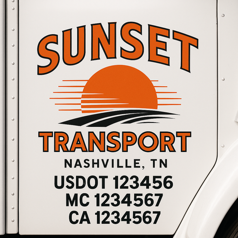Custom Truck Door Lettering Sign Decal Sticker For Trucking, Businesses with City, State and USDOT, MC, GVW Truck Sign (2-Pack)