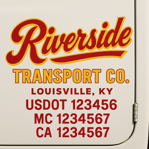 Custom Truck Door Lettering Sign Decal Sticker For Trucking, Businesses with City, State and USDOT, MC, GVW Truck Sign (2-Pack)
