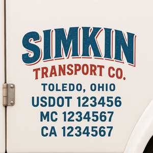 Custom Truck Door Lettering Sign Decal Sticker For Trucking, Businesses with City, State and USDOT, MC, GVW Truck Sign (2-Pack)