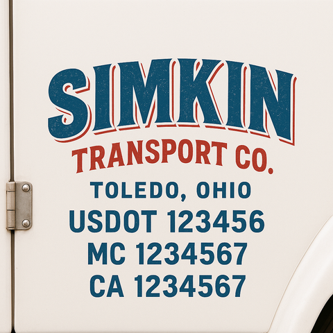 Custom Truck Door Lettering Sign Decal Sticker For Trucking, Businesses with City, State and USDOT, MC, GVW Truck Sign (2-Pack)