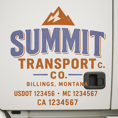 Custom Truck Door Lettering Sign Decal Sticker For Trucking, Businesses with City, State and USDOT, MC, GVW Truck Sign (2-Pack)