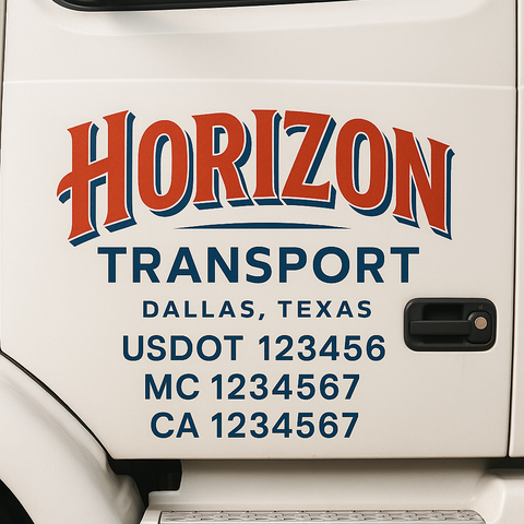 Custom Truck Door Lettering Sign Decal Sticker For Trucking, Businesses with City, State and USDOT, MC, GVW Truck Sign (2-Pack)