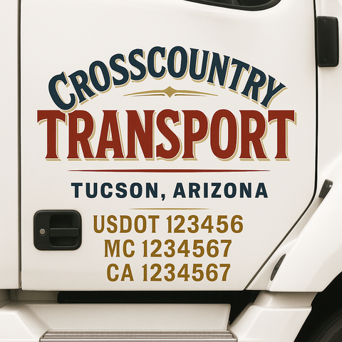 Custom Truck Door Lettering Sign Decal Sticker For Trucking, Businesses with City, State and USDOT, MC, GVW Truck Sign (2-Pack)