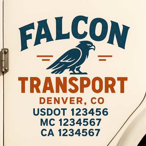 Custom Truck Door Lettering Sign Decal Sticker For Trucking, Businesses with City, State and USDOT, MC, GVW Truck Sign (2-Pack)