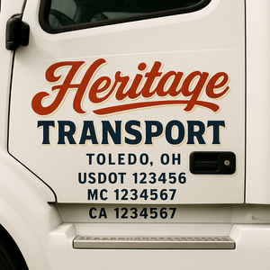 Custom Truck Door Lettering Sign Decal Sticker For Trucking, Businesses with City, State and USDOT, MC, GVW Truck Sign (2-Pack)