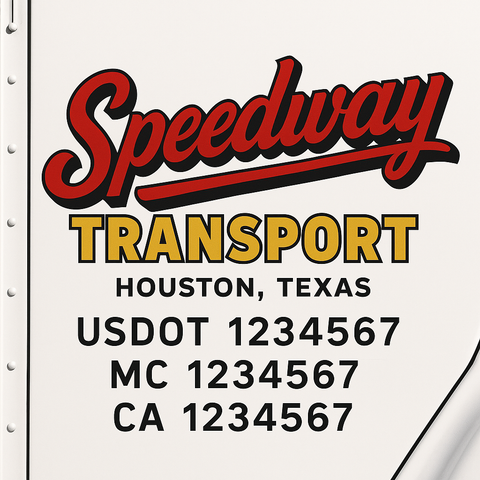 Custom Truck Door Lettering Sign Decal Sticker For Trucking, Businesses with City, State and USDOT, MC, GVW Truck Sign (2-Pack)