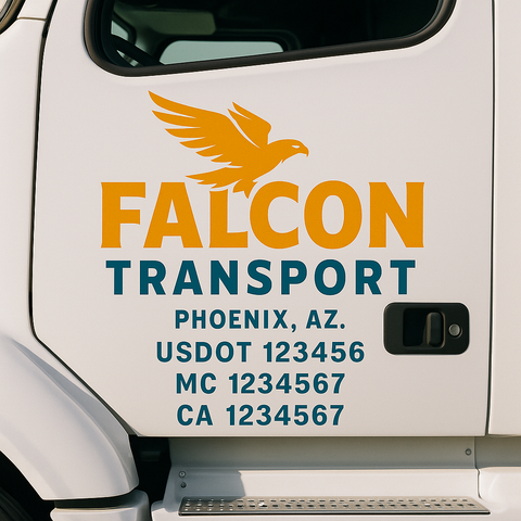 Custom Truck Door Lettering Sign Decal Sticker For Trucking, Businesses with City, State and USDOT, MC, GVW Truck Sign (2-Pack)