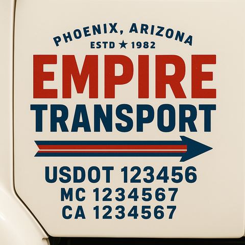 Custom Truck Door Lettering Sign Decal Sticker For Trucking, Businesses with City, State and USDOT, MC, GVW Truck Sign (2-Pack)