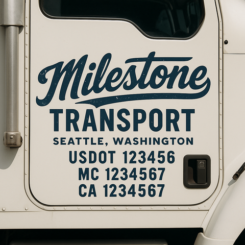 Custom Truck Door Lettering Sign Decal Sticker For Trucking, Businesses with City, State and USDOT, MC, GVW Truck Sign (2-Pack)