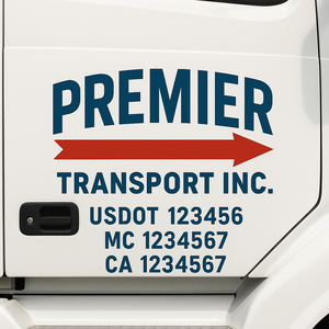 Custom Truck Door Lettering Sign Decal Sticker For Trucking, Businesses with City, State and USDOT, MC, GVW Truck Sign (2-Pack)