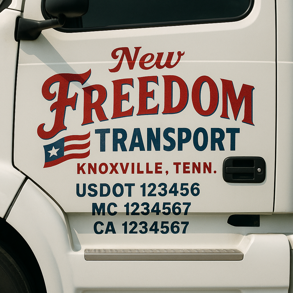 Custom Truck Door Lettering Sign Decal Sticker For Trucking, Businesses with City, State and USDOT, MC, GVW Truck Sign (2-Pack)