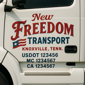 Custom Truck Door Lettering Sign Decal Sticker For Trucking, Businesses with City, State and USDOT, MC, GVW Truck Sign (2-Pack)