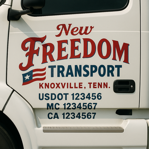 Custom Truck Door Lettering Sign Decal Sticker For Trucking, Businesses with City, State and USDOT, MC, GVW Truck Sign (2-Pack)