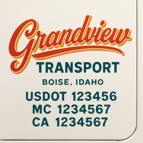 Custom Truck Door Lettering Sign Decal Sticker For Trucking, Businesses with City, State and USDOT, MC, GVW Truck Sign (2-Pack)