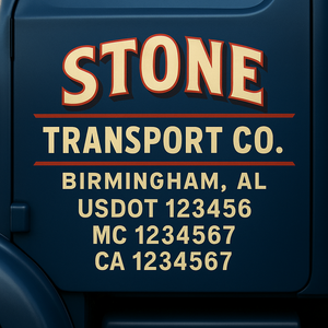 Custom Truck Door Lettering Sign Decal Sticker For Trucking, Businesses with City, State and USDOT, MC, GVW Truck Sign (2-Pack)