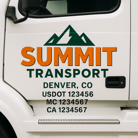 Custom Truck Door Lettering Sign Decal Sticker For Trucking, Businesses with City, State and USDOT, MC, GVW Truck Sign (2-Pack)