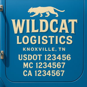 Custom Truck Door Lettering Sign Decal Sticker For Trucking, Businesses with City, State and USDOT, MC, GVW Truck Sign (2-Pack)