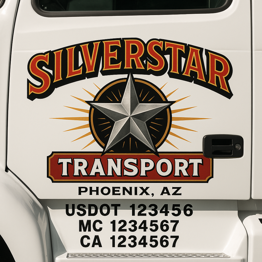 Custom Truck Door Lettering Sign Decal Sticker For Trucking, Businesses with City, State and USDOT, MC, GVW Truck Sign (2-Pack)