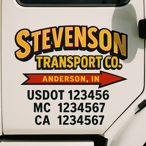 Custom Truck Door Lettering Sign Decal Sticker For Trucking, Businesses with City, State and USDOT, MC, GVW Truck Sign (2-Pack)