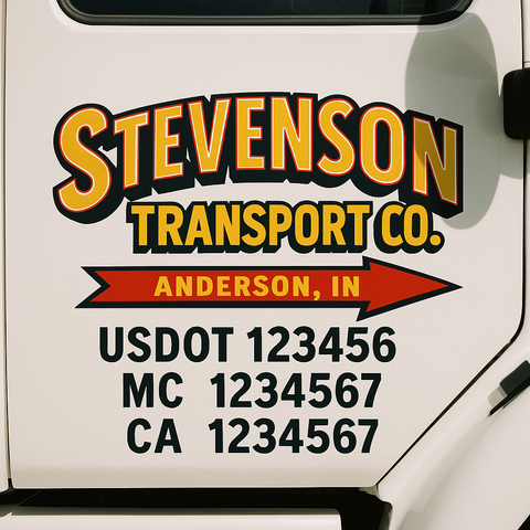 Custom Truck Door Lettering Sign Decal Sticker For Trucking, Businesses with City, State and USDOT, MC, GVW Truck Sign (2-Pack)
