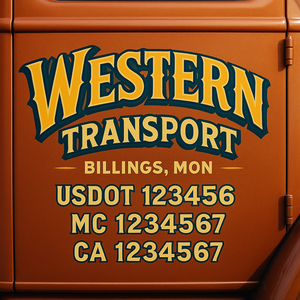 Custom Truck Door Lettering Sign Decal Sticker For Trucking, Businesses with City, State and USDOT, MC, GVW Truck Sign (2-Pack)