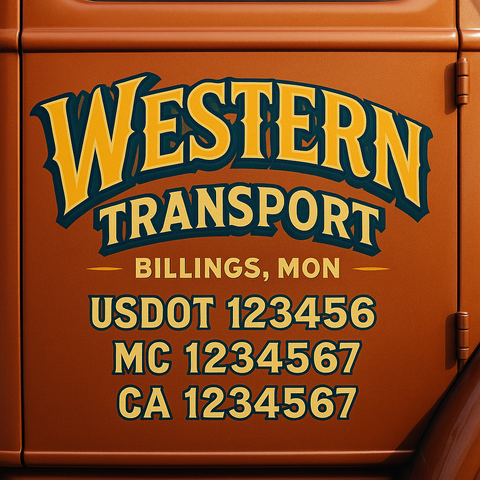 Custom Truck Door Lettering Sign Decal Sticker For Trucking, Businesses with City, State and USDOT, MC, GVW Truck Sign (2-Pack)