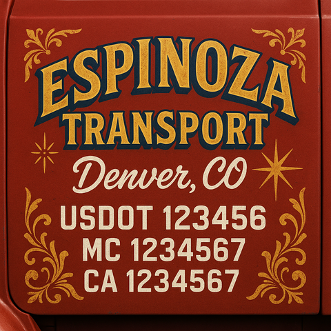 Custom Truck Door Lettering Sign Decal Sticker For Trucking, Businesses with City, State and USDOT, MC, GVW Truck Sign (2-Pack)