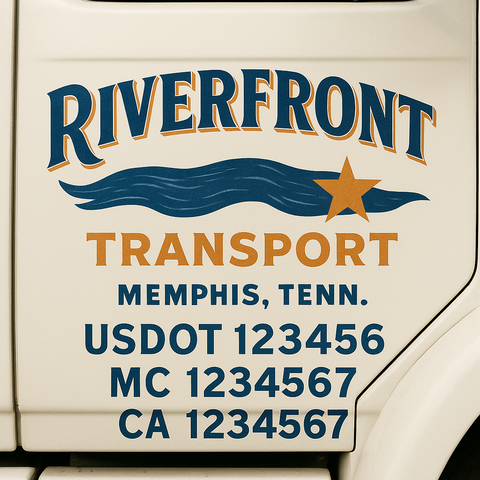 Custom Truck Door Lettering Sign Decal Sticker For Trucking, Businesses with City, State and USDOT, MC, GVW Truck Sign (2-Pack)