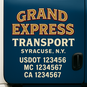 Custom Truck Door Lettering Sign Decal Sticker For Trucking, Businesses with City, State and USDOT, MC, GVW Truck Sign (2-Pack)