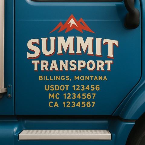 Custom Truck Door Lettering Sign Decal Sticker For Trucking, Businesses with City, State and USDOT, MC, GVW Truck Sign (2-Pack)