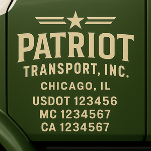 Custom Truck Door Lettering Sign Decal Sticker For Trucking, Businesses with City, State and USDOT, MC, GVW Truck Sign (2-Pack)