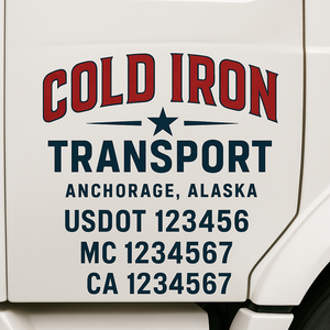 Custom Truck Door Lettering Sign Decal Sticker For Trucking, Businesses with City, State and USDOT, MC, GVW Truck Sign (2-Pack)