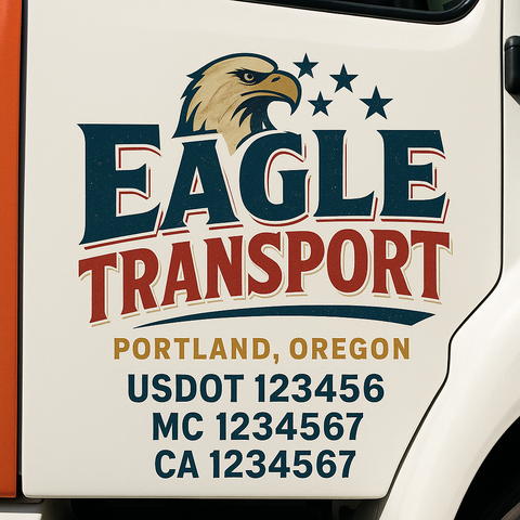 Custom Truck Door Lettering Sign Decal Sticker For Trucking, Businesses with City, State and USDOT, MC, GVW Truck Sign (2-Pack)