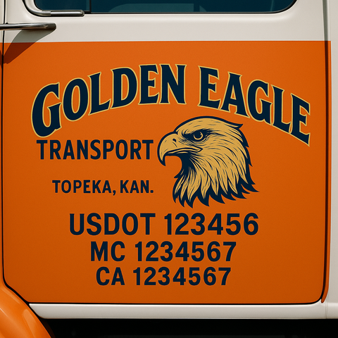 Custom Truck Door Lettering Sign Decal Sticker For Trucking, Businesses with City, State and USDOT, MC, GVW Truck Sign (2-Pack)