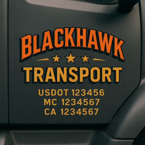 Custom Truck Door Lettering Sign Decal Sticker For Trucking, Businesses with City, State and USDOT, MC, GVW Truck Sign (2-Pack)