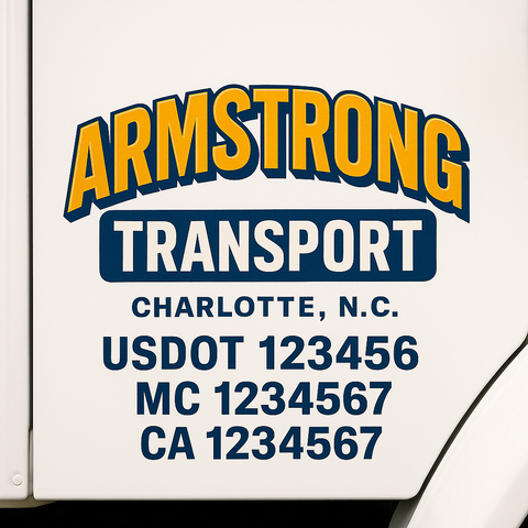 Custom Truck Door Lettering Sign Decal Sticker For Trucking, Businesses with City, State and USDOT, MC, GVW Truck Sign (2-Pack)