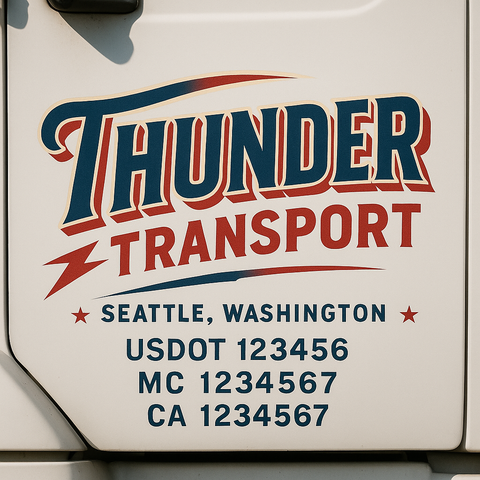 Custom Truck Door Lettering Sign Decal Sticker For Trucking, Businesses with City, State and USDOT, MC, GVW Truck Sign (2-Pack)