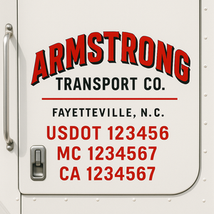 Custom Truck Door Lettering Sign Decal Sticker For Trucking, Businesses with City, State and USDOT, MC, GVW Truck Sign (2-Pack)