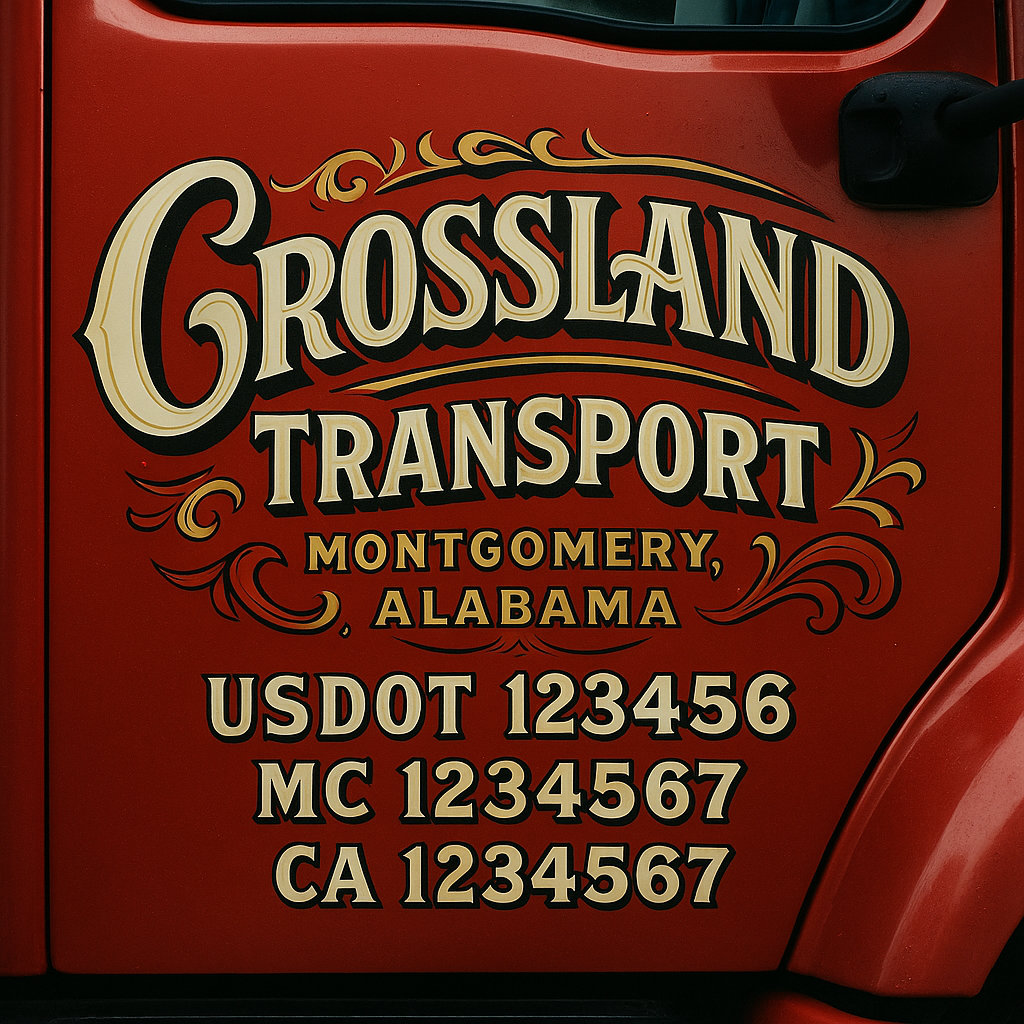 Custom Truck Door Lettering Sign Decal Sticker For Trucking, Businesses with City, State and USDOT, MC, GVW Truck Sign (2-Pack)