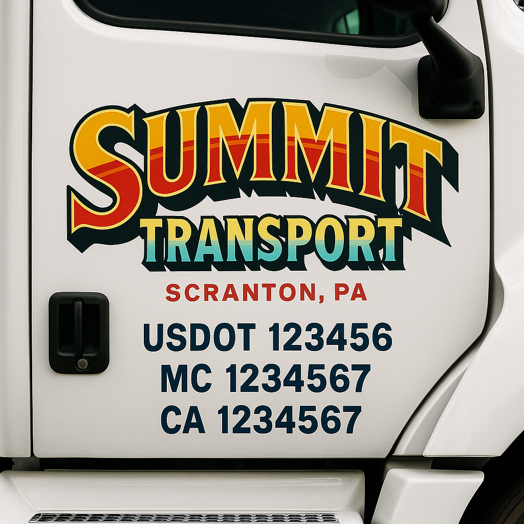Custom Truck Door Lettering Sign Decal Sticker For Trucking, Businesses with City, State and USDOT, MC, GVW Truck Sign (2-Pack)