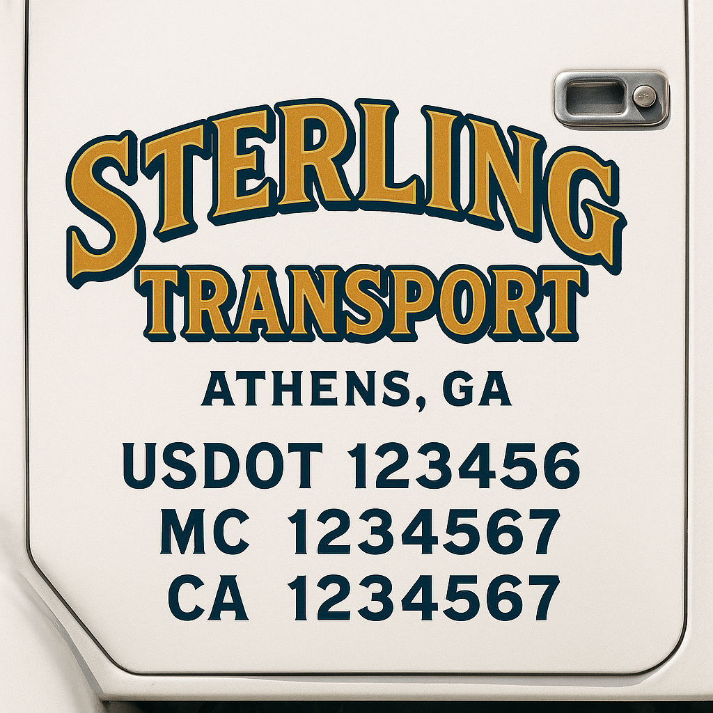 Custom Truck Door Lettering Sign Decal Sticker For Trucking, Businesses with City, State and USDOT, MC, GVW Truck Sign (2-Pack)