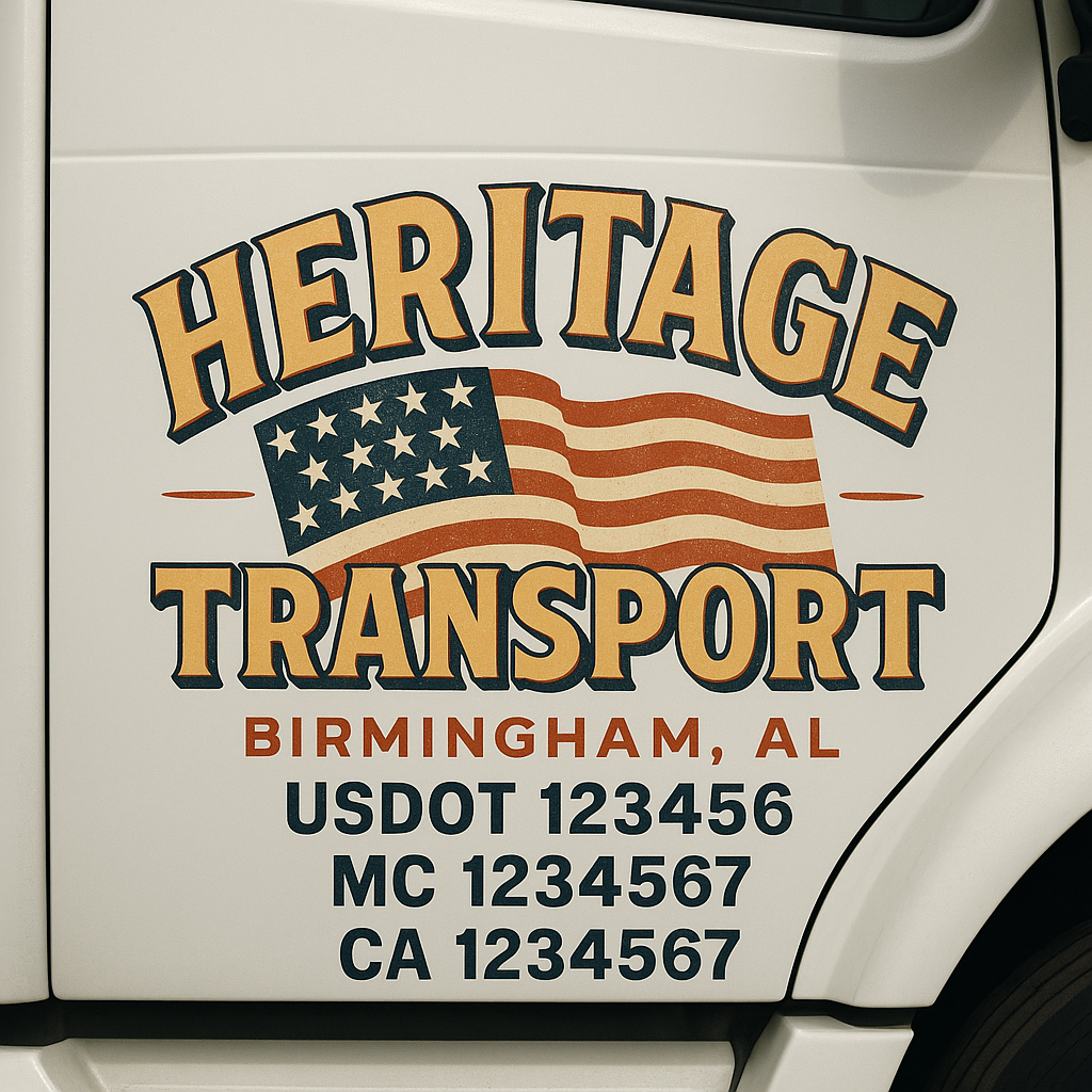 Custom Truck Door Lettering Sign Decal Sticker For Trucking, Businesses with City, State and USDOT, MC, GVW Truck Sign (2-Pack)