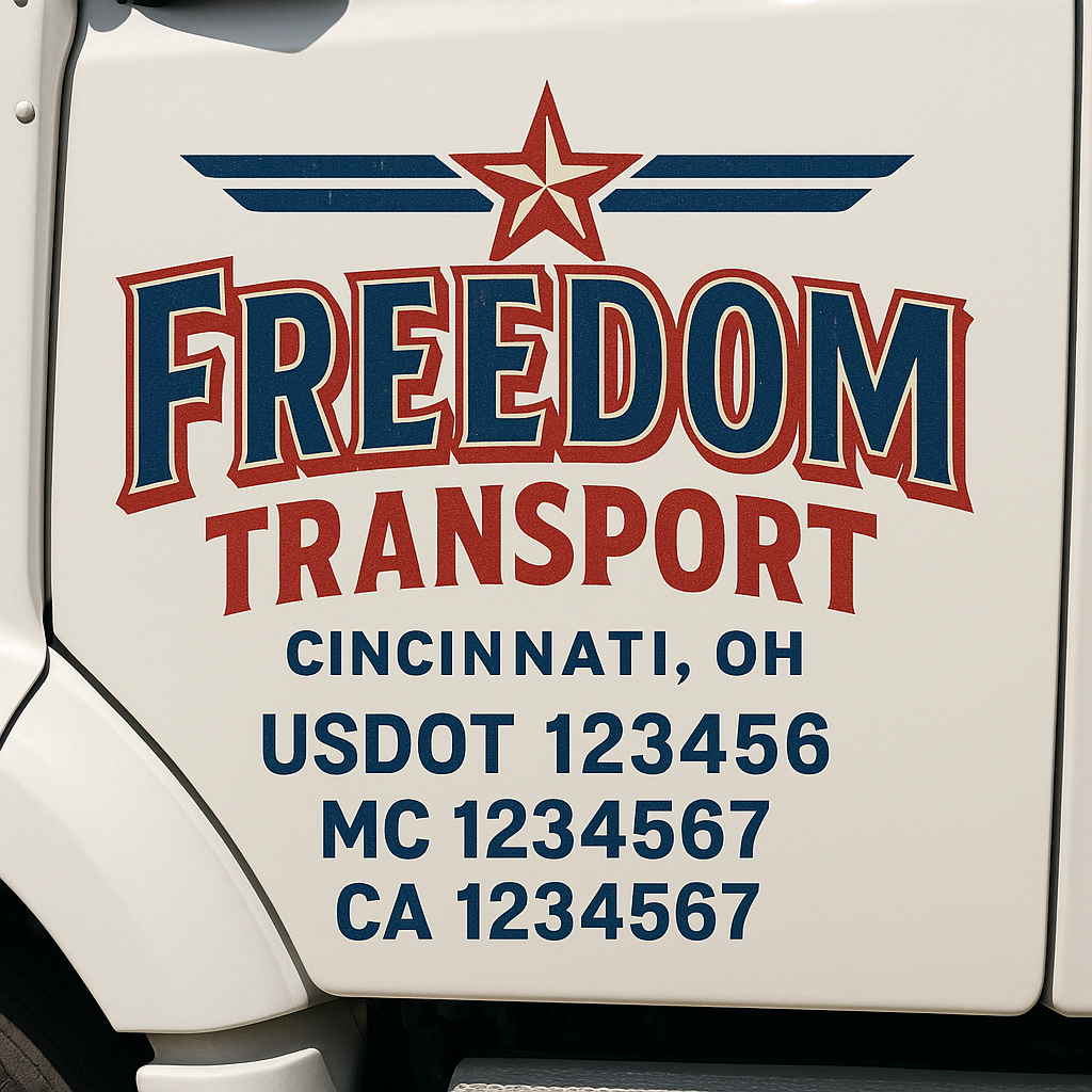Custom Truck Door Lettering Sign Decal Sticker For Trucking, Businesses with City, State and USDOT, MC, GVW Truck Sign (2-Pack)