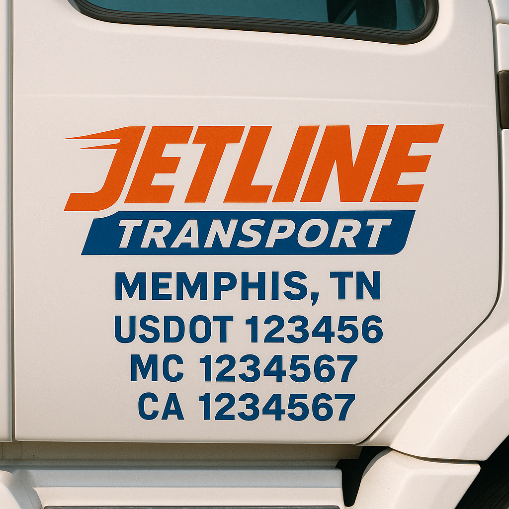 Custom Truck Door Lettering Sign Decal Sticker For Trucking, Businesses with City, State and USDOT, MC, GVW Truck Sign (2-Pack)