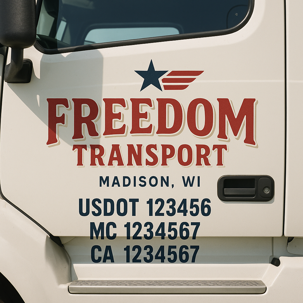 Custom Truck Door Lettering Sign Decal Sticker For Trucking, Businesses with City, State and USDOT, MC, GVW Truck Sign (2-Pack)