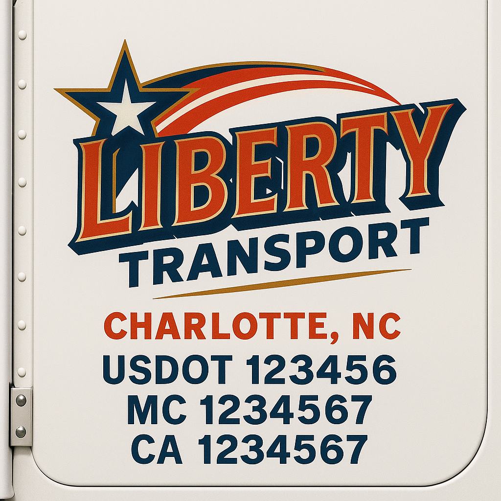 Custom Truck Door Lettering Sign Decal Sticker For Trucking, Businesses with City, State and USDOT, MC, GVW Truck Sign (2-Pack)