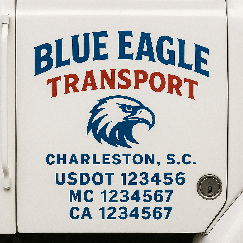 Custom Truck Door Lettering Sign Decal Sticker For Trucking, Businesses with City, State and USDOT, MC, GVW Truck Sign (2-Pack)